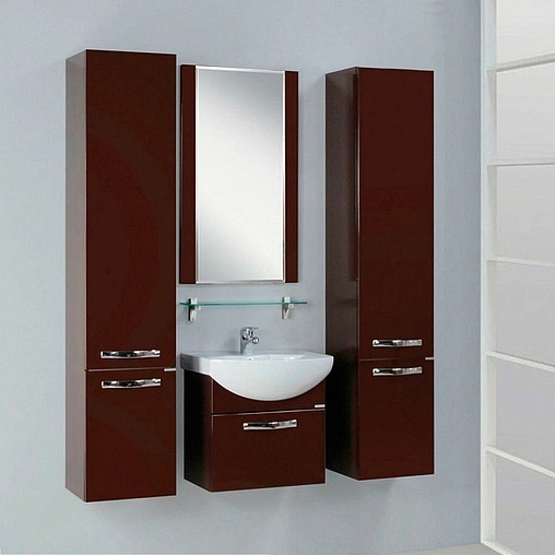 Тумба-умывальник подвесная Aquaton Ария 50 тёмно-коричневый 1A1403K0AA430