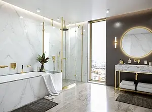 Подключение лейки на борт ванны Hansgrohe sBox Square полированное золото 28010990, 3