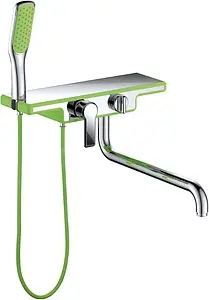Смеситель для ванны с длинным изливом D&K Berlin Humboldt зелёный/хром DA1453312 Смеситель для ванны с длинным изливом D&K Berlin Humboldt зелёный/хром DA1453312, 1