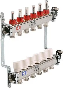 Группа коллекторная с расходомерами 6 отводов 1&quot;в/в x ¾&quot;ек Uni-fitt 450I4306, 2