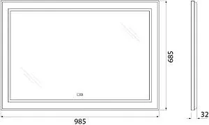 Зеркало с подсветкой BelBagno KRAFT 98.5x68.5 с подогревом сатин SPC-KRAFT-985-685-TCH-WARM, 2