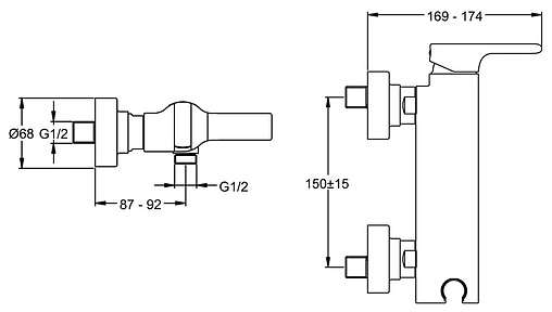 Смеситель для душа Jacob Delafon Singulier хром E10869-CP Смеситель для душа Jacob Delafon Singulier хром E10869-CP