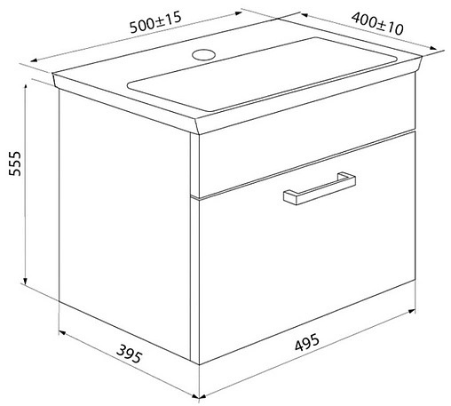Тумба-умывальник подвесная IDDIS Mirro 50 белый/дерево MIR50W0i95K