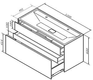 Тумба под умывальник подвесная Am.Pm Inspire 2.0 120 белый M50AFHX1203WM Тумба под умывальник подвесная Am.Pm Inspire 2.0 120 белый M50AFHX1203WM, 2