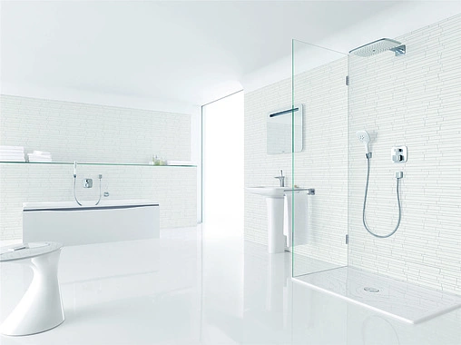 Душевая стойка Hansgrohe PuraVida 150 3iet 90см хром/белый 27853400