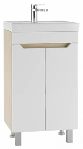 Тумба-умывальник напольный Айсберг Мечта 50 белый/дуб сонома DM2312T+4607152361544 Тумба-умывальник напольный Айсберг Мечта 50 белый/дуб сонома DM2312T+4607152361544, 1
