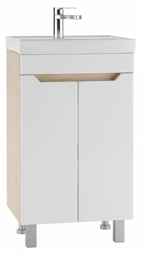 Тумба-умывальник напольный Айсберг Мечта 50 белый/дуб сонома DM2312T+4607152361544