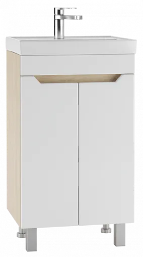 Тумба-умывальник напольная Айсберг Мечта 50 белый/дуб сонома DM2312T+4607152361544