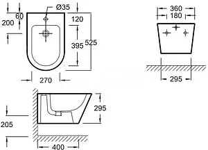 Биде подвесное Jacob Delafon Rodin+ белый EMJ0002-00 Биде подвесное Jacob Delafon Rodin+ белый EMJ0002-00, 2