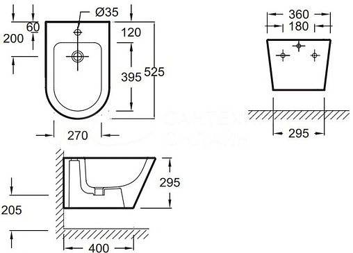Биде подвесное Jacob Delafon Rodin+ белый EMJ0002-00