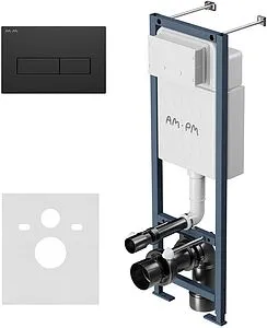Инсталляция для подвесного унитаза Set 4 в 1 Am.Pm ErgoFit I012711.0338 с кнопкой черный матовый Инсталляция для подвесного унитаза Set 4 в 1 Am.Pm ErgoFit I012711.0338 с кнопкой черный матовый, 1
