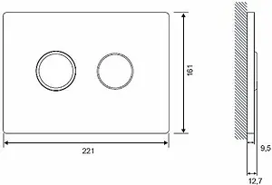 Клавиша смыва для унитаза Cersanit Accento Circle 63839 черный матовый, 2