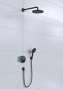 Душевая система с термостатом для душа Hansgrohe Raindance S 240 1jet PowderRain с ShowerSelect S чёрный матовый 27959670 Душевая система с термостатом для душа Hansgrohe Raindance S 240 1jet PowderRain с ShowerSelect S чёрный матовый 27959670, 4