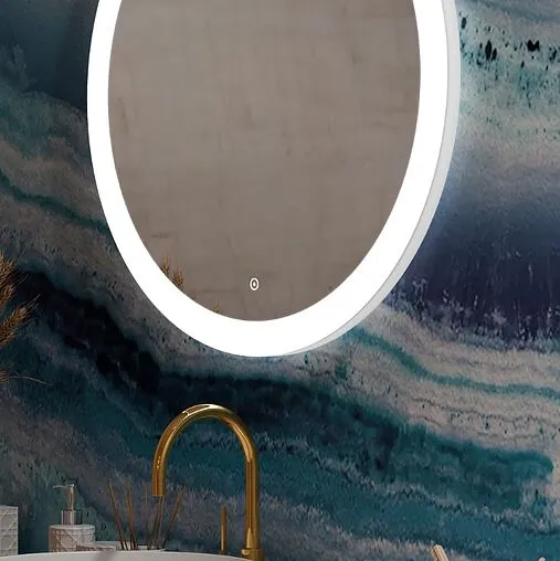 Зеркало с подсветкой Continent Rinaldi Led 77 с часами белый ЗЛП768