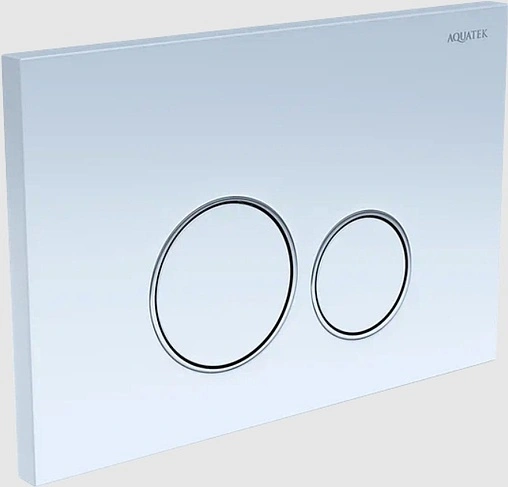 Клавиша смыва для унитаза Aquatek KDI-0000015 кнопки/белый глянцевый, кольца/хром глянцевый