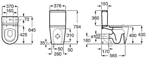Чаша унитаза Roca Inspira Rоund белый 342527000 Чаша унитаза Roca Inspira Rоund белый 342527000