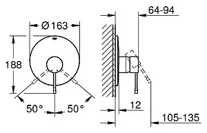 Смеситель для душа скрытого монтажа Grohe Essence New хром 19286001 Смеситель для душа скрытого монтажа Grohe Essence New хром 19286001, 2