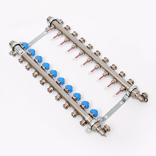Группа коллекторная с расходомерами 10 отводов 1&quot;н/н x ¾&quot;ек Uni-fitt 455W4310