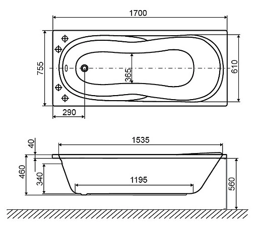 Ванна акриловая Excellent Elegance 170x75 WAEX.ELE17WH