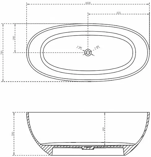 Ванна отдельностоящая прозрачная Abber Kristall 165x78 AT9701Onyx