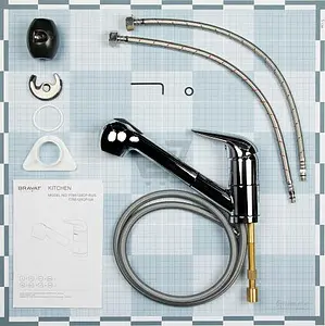 Смеситель для кухни с выдвижным изливом Bravat Omega хром F785129CP-RUS Смеситель для кухни с выдвижным изливом Bravat Omega хром F785129CP-RUS, 3