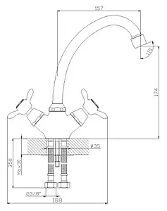 Смеситель для кухни Rossinka хром Q02-71 Смеситель для кухни Rossinka хром Q02-71, 2