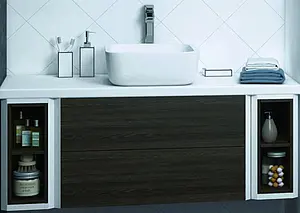 Тумба-умывальник подвесная Aquaton Брук 120 (20+80+20) дуб феррара/белый, 1