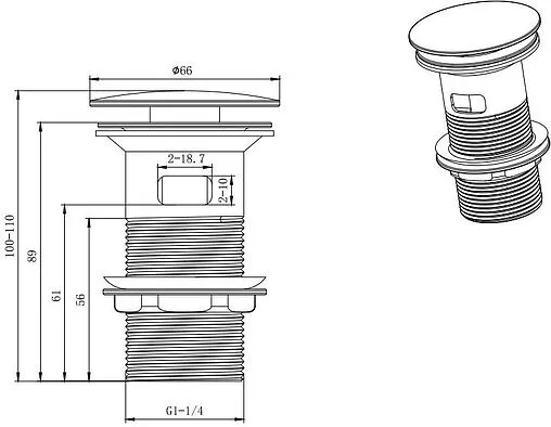 Выпуск автоматический для раковины с переливом Aquatek чёрный матовый AQ6001MB Выпуск автоматический для раковины с переливом Aquatek чёрный матовый AQ6001MB