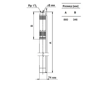 Насос скважинный центробежный 3" Grundfos SQ 7-40 96510220 Насос скважинный центробежный 3" Grundfos SQ 7-40 96510220, 2