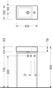 Раковина Serel 45 белый 2049 Раковина Serel 45 белый 2049, 2