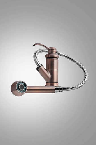 Смеситель для кухни с выдвижным изливом Omoikiri Kakogava-S AC античная медь 4994295