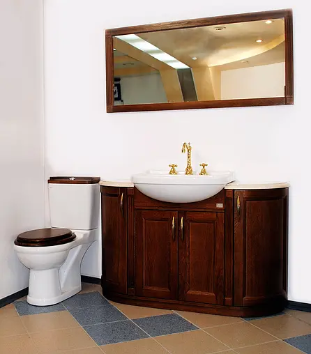 Унитаз-компакт Della Boston OAK белый/темное дерево DE721090024