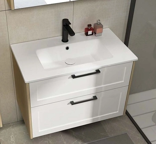 Раковина ISVEA SistemaT 81.5 белый матовый 10SL51081SV-2L Раковина ISVEA SistemaT 81.5 белый матовый 10SL51081SV-2L