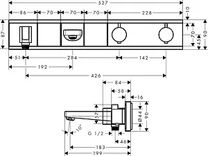 Термостат для 2 потребителей Hansgrohe RainSelect чёрный/хром 15359600, 2