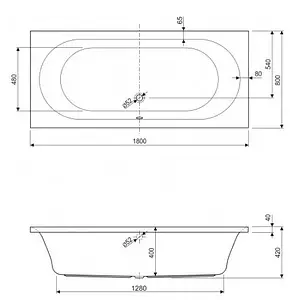 Ванна акриловая Cezares Metauro 180x80, 2