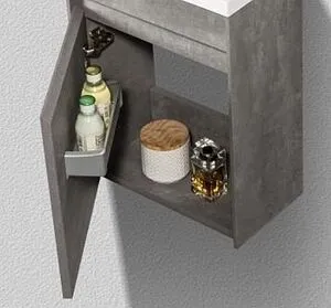 Тумба-умывальник подвесная BelBagno PIETRA MINI 46 L Stucco Cemento PIETRA MINI-460-1A-SO-SCM-L+BB-460-PM-LVB Тумба-умывальник подвесная BelBagno PIETRA MINI 46 L Stucco Cemento PIETRA MINI-460-1A-SO-SCM-L+BB-460-PM-LVB, 4