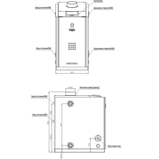 Напольный газовый котел двухконтурный турбированный 60кВт Navien GST 60 KN PGST0060SD006