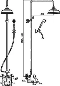 Душевая система со смесителем для душа Cezares Lira золото/белый LIRA-CD-03 Душевая система со смесителем для душа Cezares Lira золото/белый LIRA-CD-03, 2