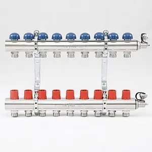 Группа коллекторная без расходомеров 9 отводов 1&quot;в/в x ¾&quot;ек Uni-fitt 441E4309, 1