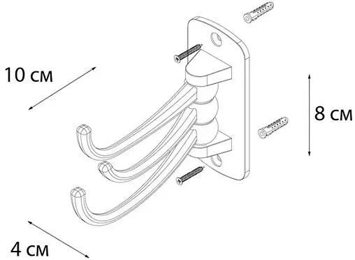 Крючок поворотный тройной Fixsen Antik бронза FX-61105C