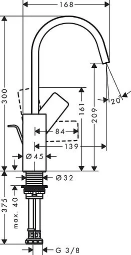 Смеситель для раковины Hansgrohe Vivenis 210 хром 75032000