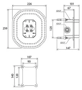 Смеситель для ванны скрытого монтажа Ravak Classic CL 065.00 хром X070088, 2