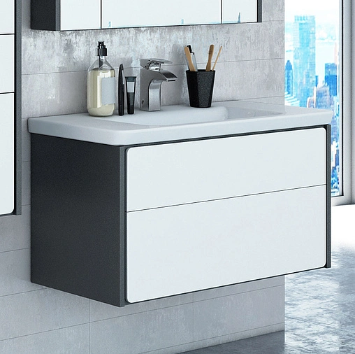 Тумба под умывальник подвесная Roca Ronda 80 белый/антрацит ZRU9302965