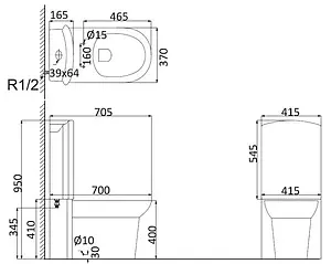 Унитаз-компакт Creo Ceramique Le Mans белый LM1002+LM1001+LM1003 Унитаз-компакт Creo Ceramique Le Mans белый LM1002+LM1001+LM1003, 2