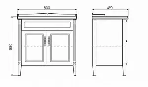 Тумба-умывальник напольная Comforty Палермо 80 белый/патина золото 00004140568CF Тумба-умывальник напольная Comforty Палермо 80 белый/патина золото 00004140568CF, 2