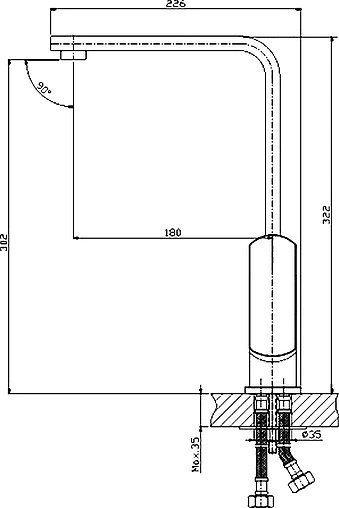 Смеситель для кухни Rossinka хром Z35-24