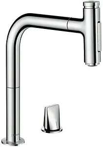 Смеситель для кухни с выдвижным изливом Hansgrohe Metris Select M71 200 1jet sBox хром 73818000, 1