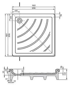 Поддон для душа Ravak Angela-90 EX A007701320, 3