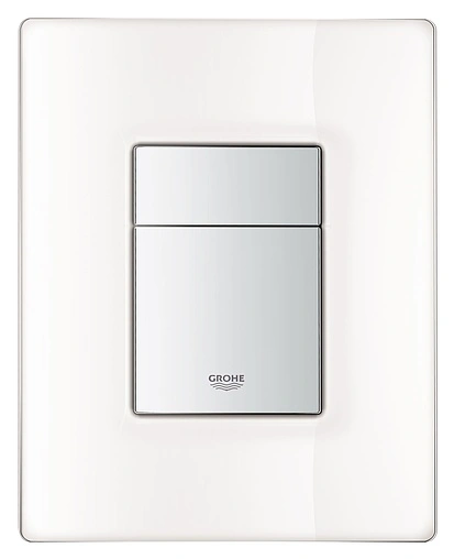 Клавиша смыва для унитаза Grohe Skate Cosmopolitan Glass 38845LS0 кнопки/хром глянцевый, панель/стекло белый