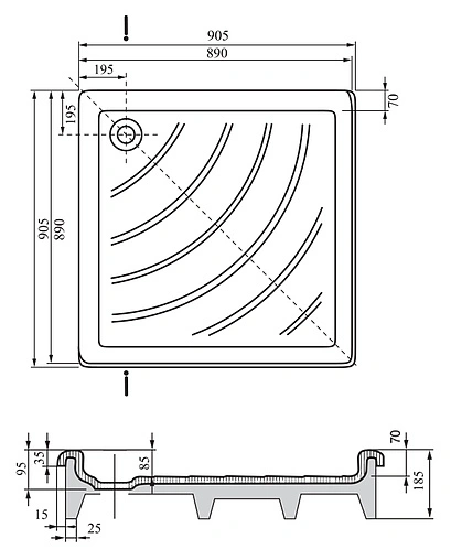 Поддон для душа Ravak Angela-90 EX A007701320